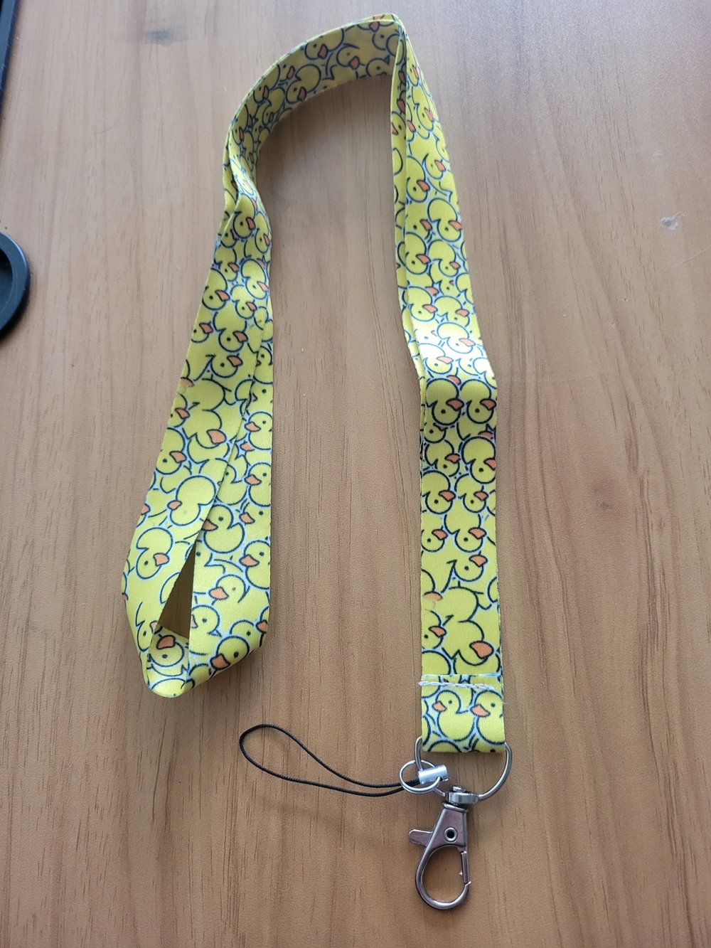🍁NEW🍁Yellow Duck Pattern Lanyard with Detachable Clip